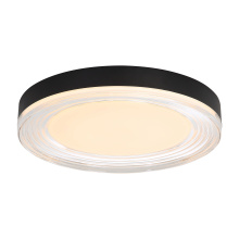 Golden 9518-16 SNB-CLR - Wry Lighting Ondulada Integrated LED 16in Flush Mount in Sand Black and Clear Glass